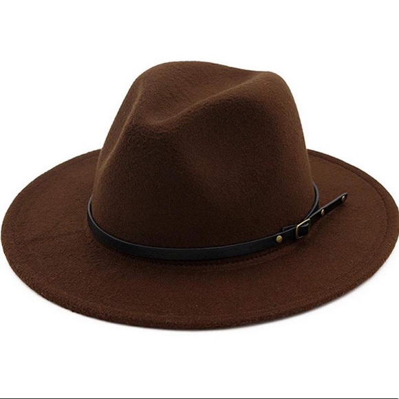- COFFEE BROWN LADIES STYLISH FEDORA HAT *NWT*